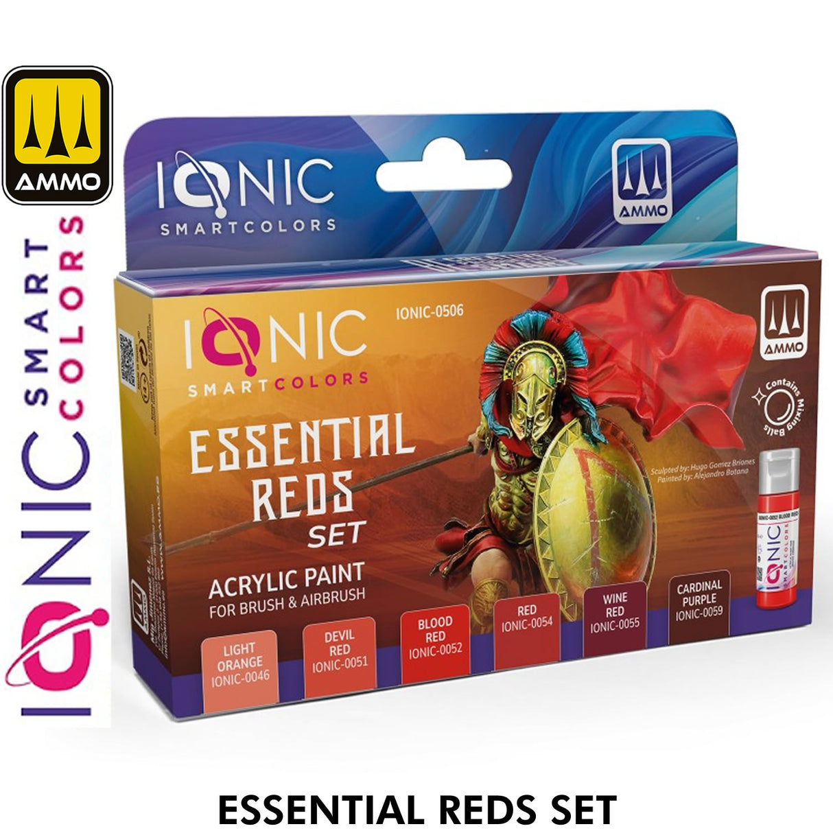 Essential Reds Set - 6 x 20ml Acrylic Paint | IONIC | lONIC0506