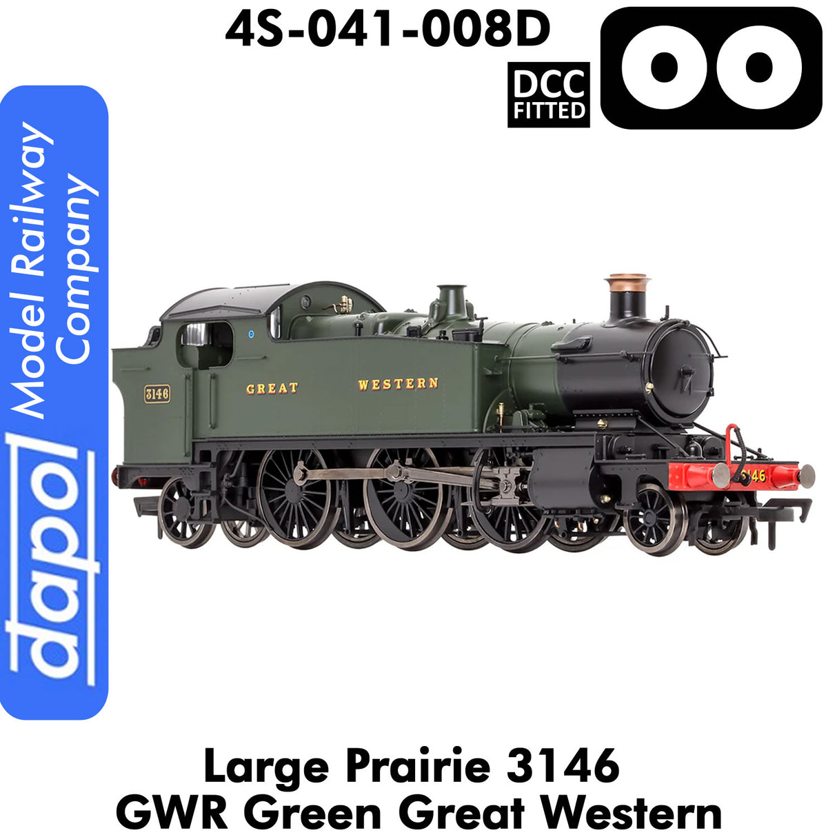LARGE PRAIRIE 3146 GWR DCC Fitted Steam Locomotive | Dapol | 4S-041-008D