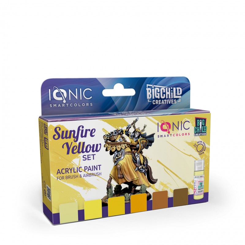 IONIC SUNFIRE YELLOW SET Colours Acrylic Paint - 6 jars 20ml | Ionic | IONIC0504