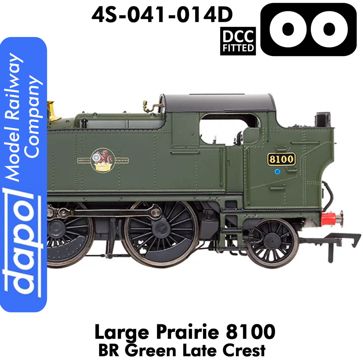 LARGE PRAIRIE 8100 BR Late Crest Steam Locomotive DCC Fitted | Dapol | 4S-041-014D