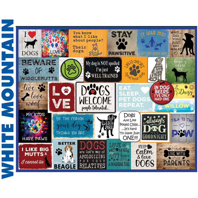 I LOVE DOGS 1000 pc super deluxe Jigsaw Puzzle WHITE MOUNTAIN 1926pz