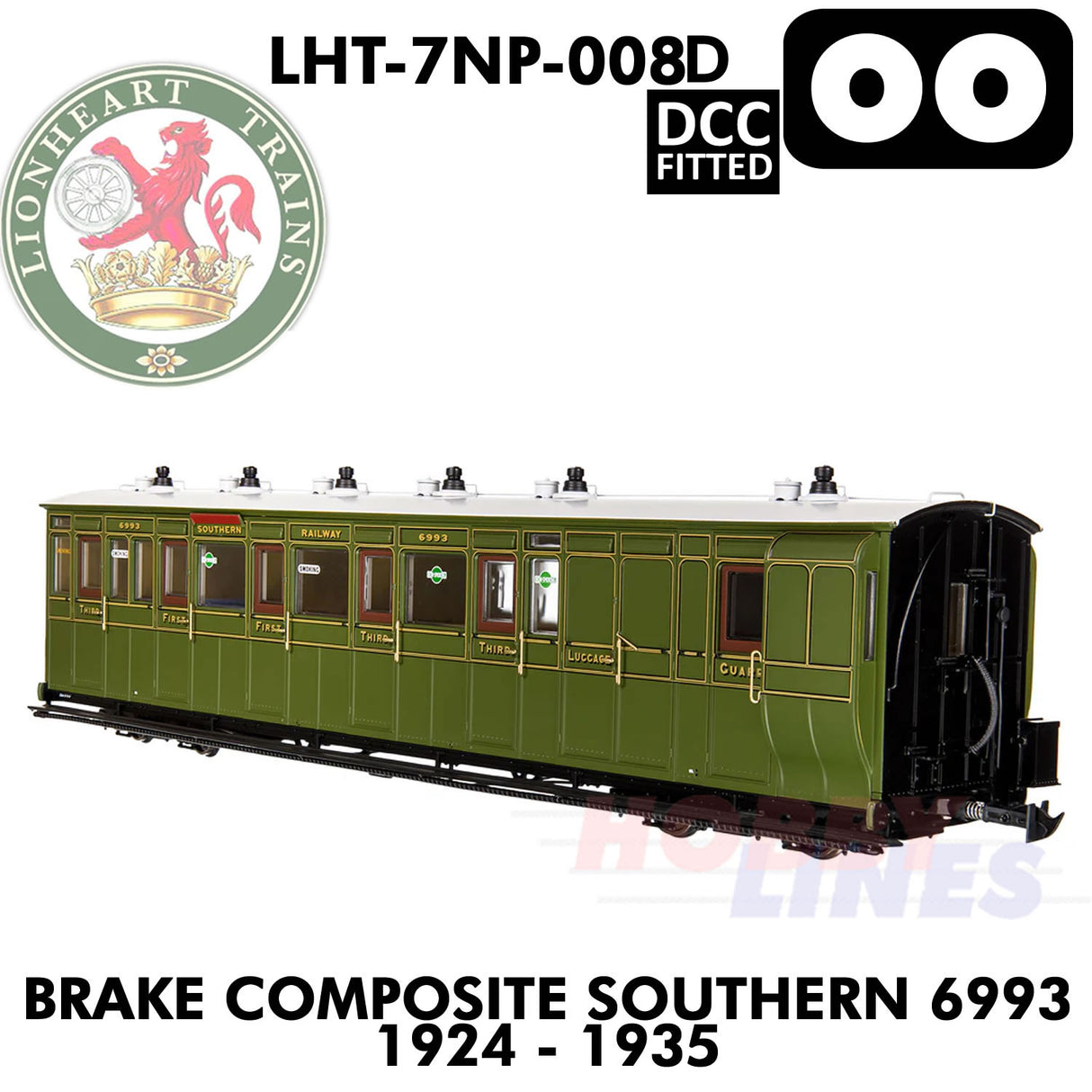 Brake Composite Southern - 6993 1924- 1935 - DCC - OO | Lionheart Trains | LHT-7NP-008D