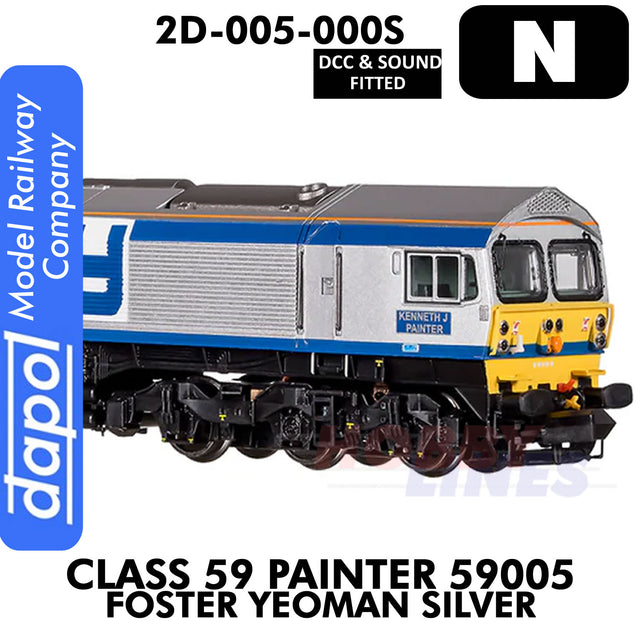 Class 59 Painter 59005 Foster Yeoman Silver - DCC & Sound | Dapol | 2D-005-000S