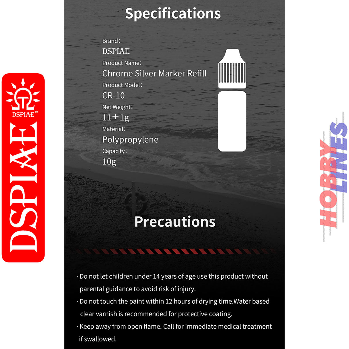 CR-10 Chrome Silver Refill For Markers -10ml | DSPIAE | DS016