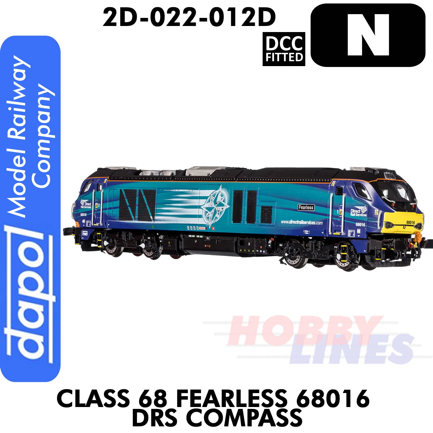 Class 68 Fearless 68016 DRS Compass - DCC Fitted | Dapol | 2D-022-012D