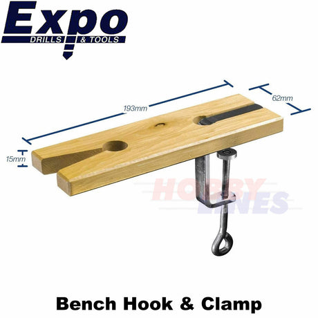 BENCH HOOK with CLAMP table extension use Piercing & Fret Saws Expo Tools 76001