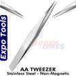 AA Tweezer - Stainless Steel - Non Magnetic | Expo Tools | 79000