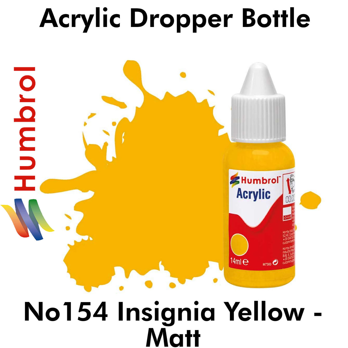 Acrylic Dropper - No 154 Insignia Yellow - Matt | Humbrol | DB0154