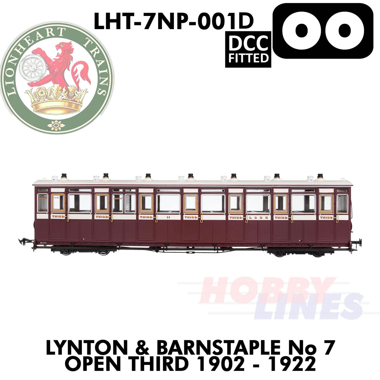 Lynton & Barnstaple No.7 Open Third - DCC - 1:43.5 OO | Lionheart Trains | LHT-7NP-001D