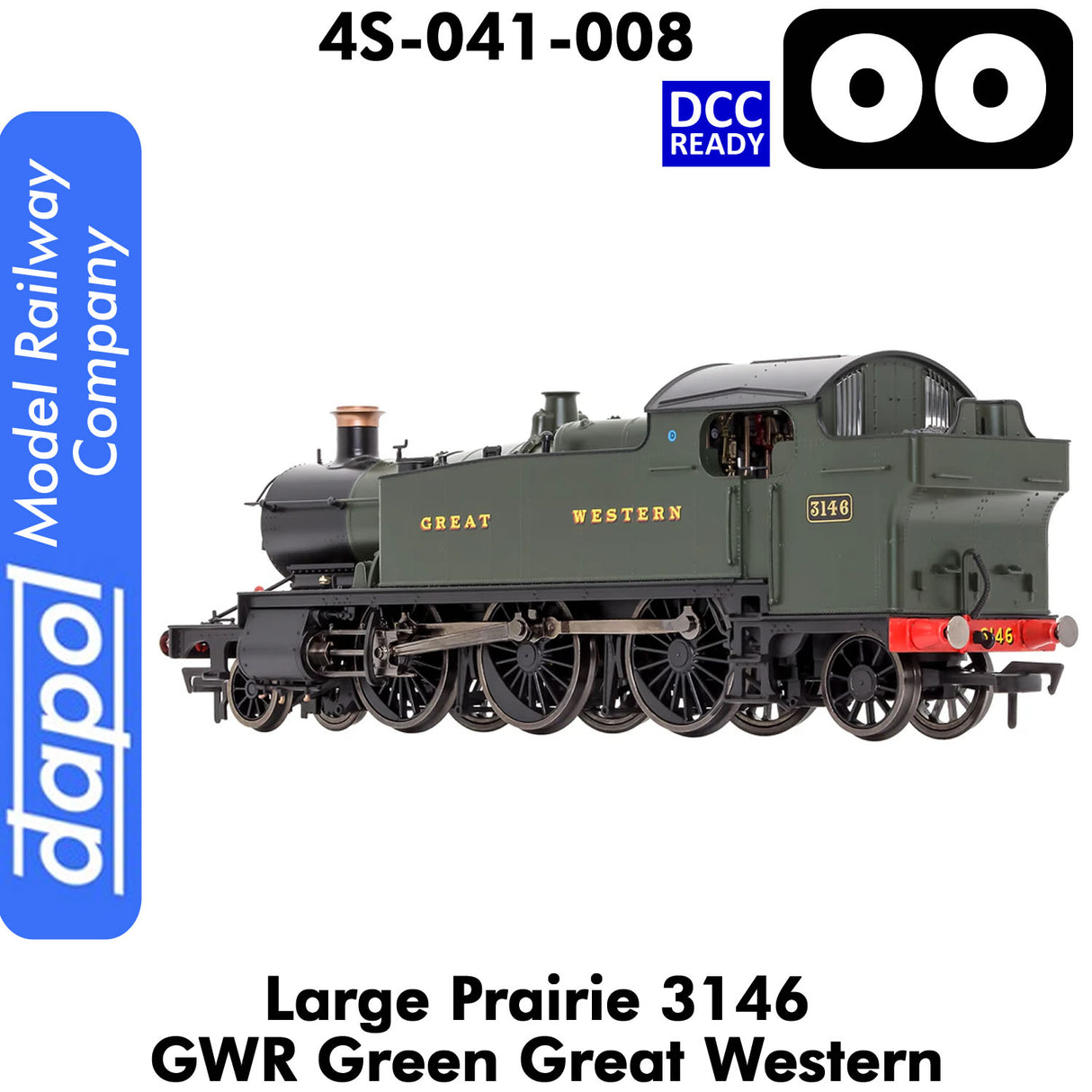 LARGE PRAIRIE 3146 GWR DCC Ready Steam Locomotive | Dapol |  4S-041-008