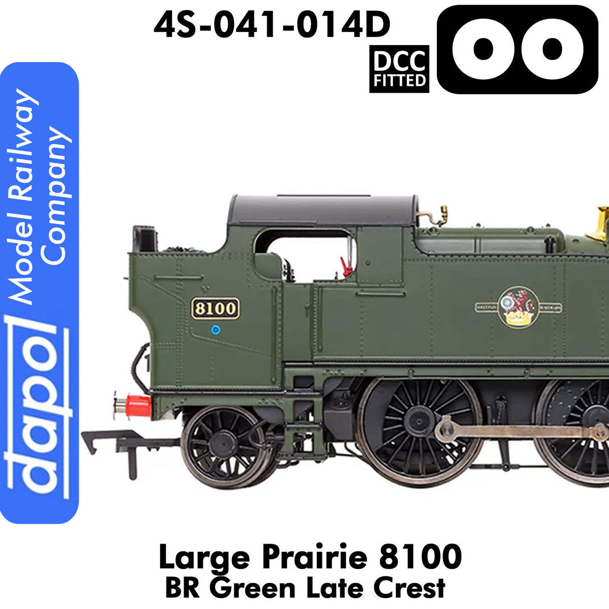 LARGE PRAIRIE 8100 BR Late Crest Steam Locomotive DCC Fitted | Dapol | 4S-041-014D