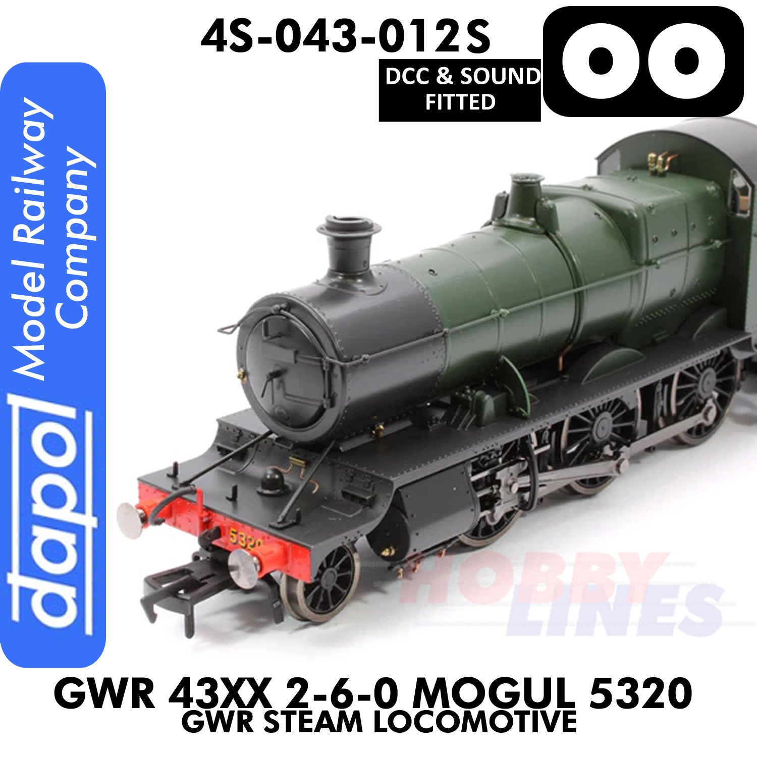 Great Western Railway -  43xx 2-6-0 Mogul 5320 - DCC & Sound - 1:76 OO | Dapol | 4S-043-012S