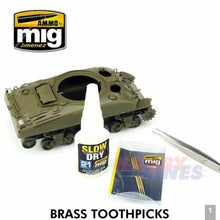 Load image into Gallery viewer, BRASS TOOTHPICKS 3 pieces High Quality Machined Brass AMMO Mig Jimenez Mig8026
