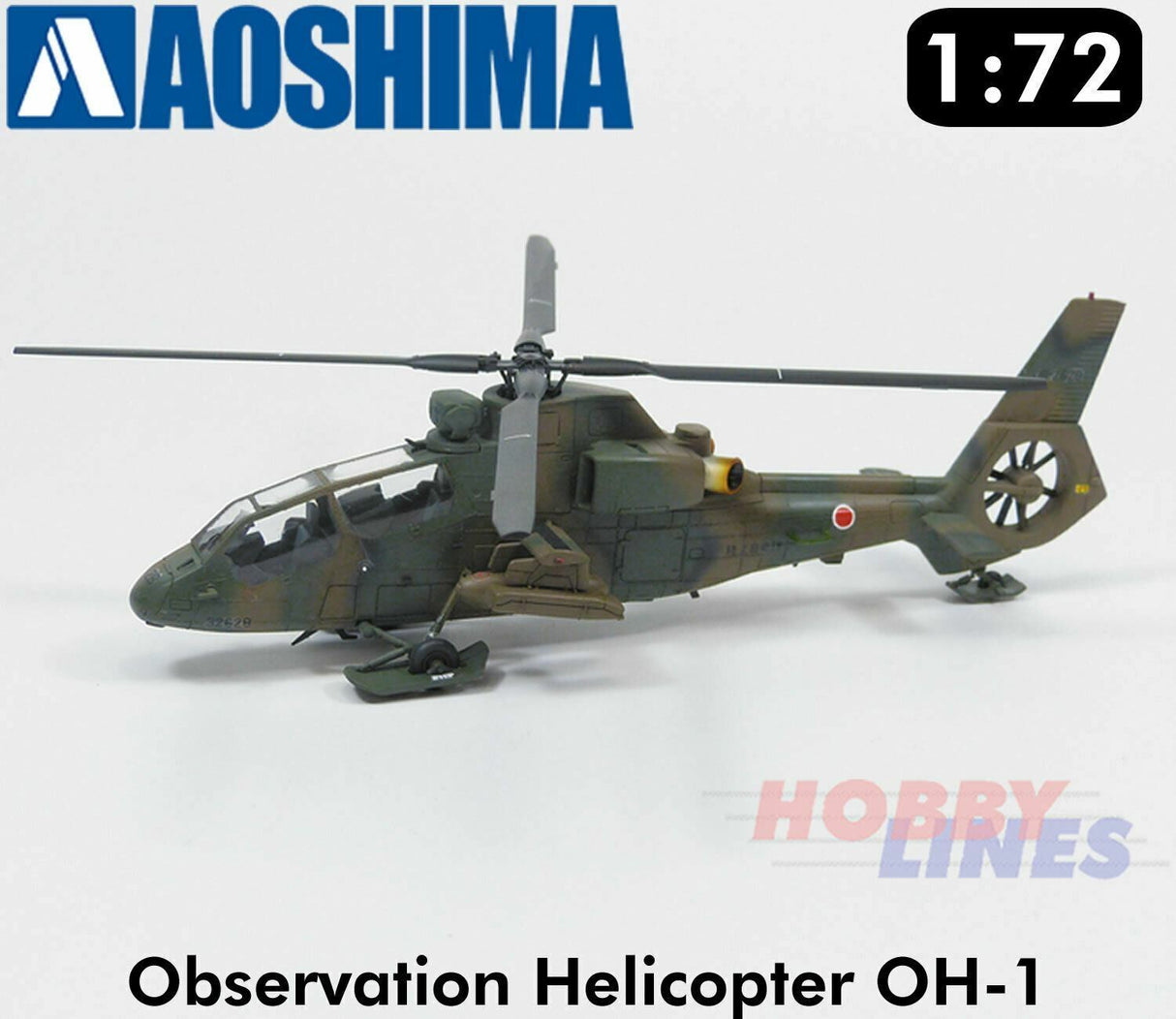 JGSDF Observation HELICOPTER OH-1 Ninja & Utility Vehicle 1:72 kit Aoshima 01435