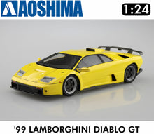 Load image into Gallery viewer, &#39;99 LAMBORGHINI DIABLO GT supercar 1:24 scale model kit Aoshima 05899
