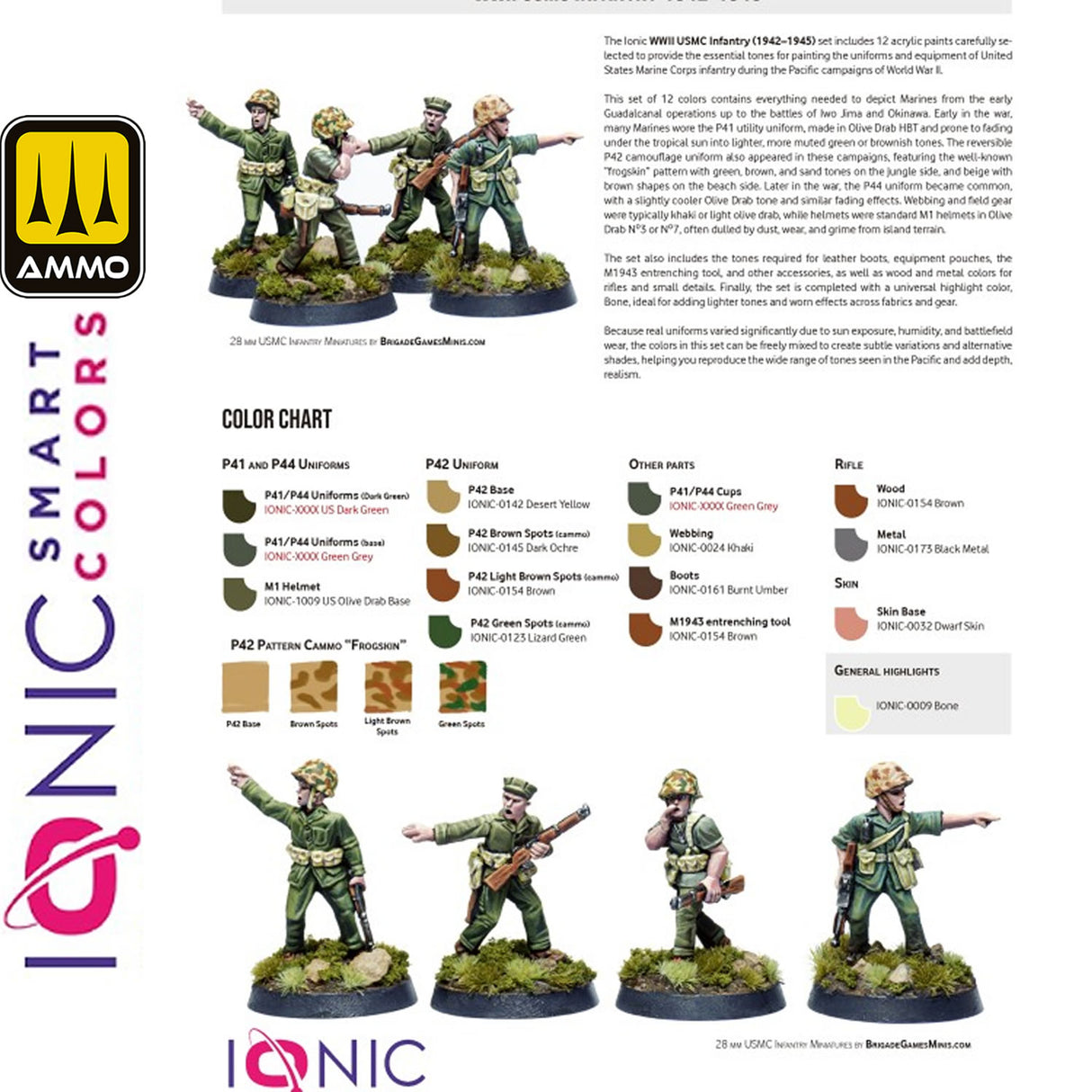 Acrylic Paint Set - 12 x 20ml Jars - WWII USMC Infantry Uniforms 1942 - 1945 | IONIC | | IONIC1206 |