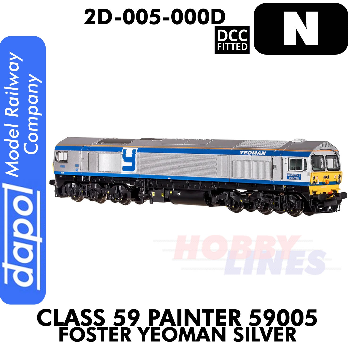 Class 59 Painter 59005 Foster Yeoman Silver - DCC Fitted | Dapol |2D-005-000D