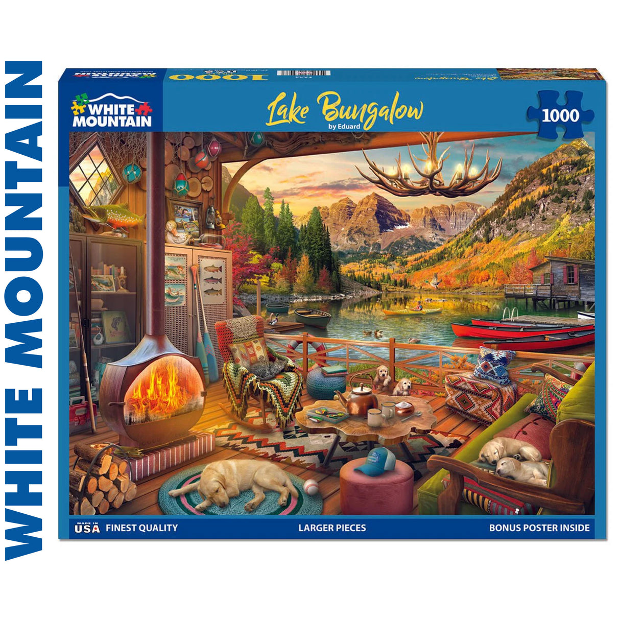 Lake Bungalow - 1000pc Jigsaw Puzzle | White Mountain | 2066pz
