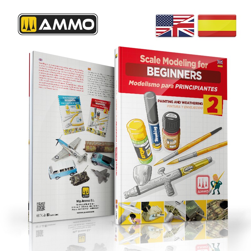 Scale Modeling for Beginners Vol. 2: Paint & Weathering (Bilingual) | Ammo by Mig Jimenez | MIG6301