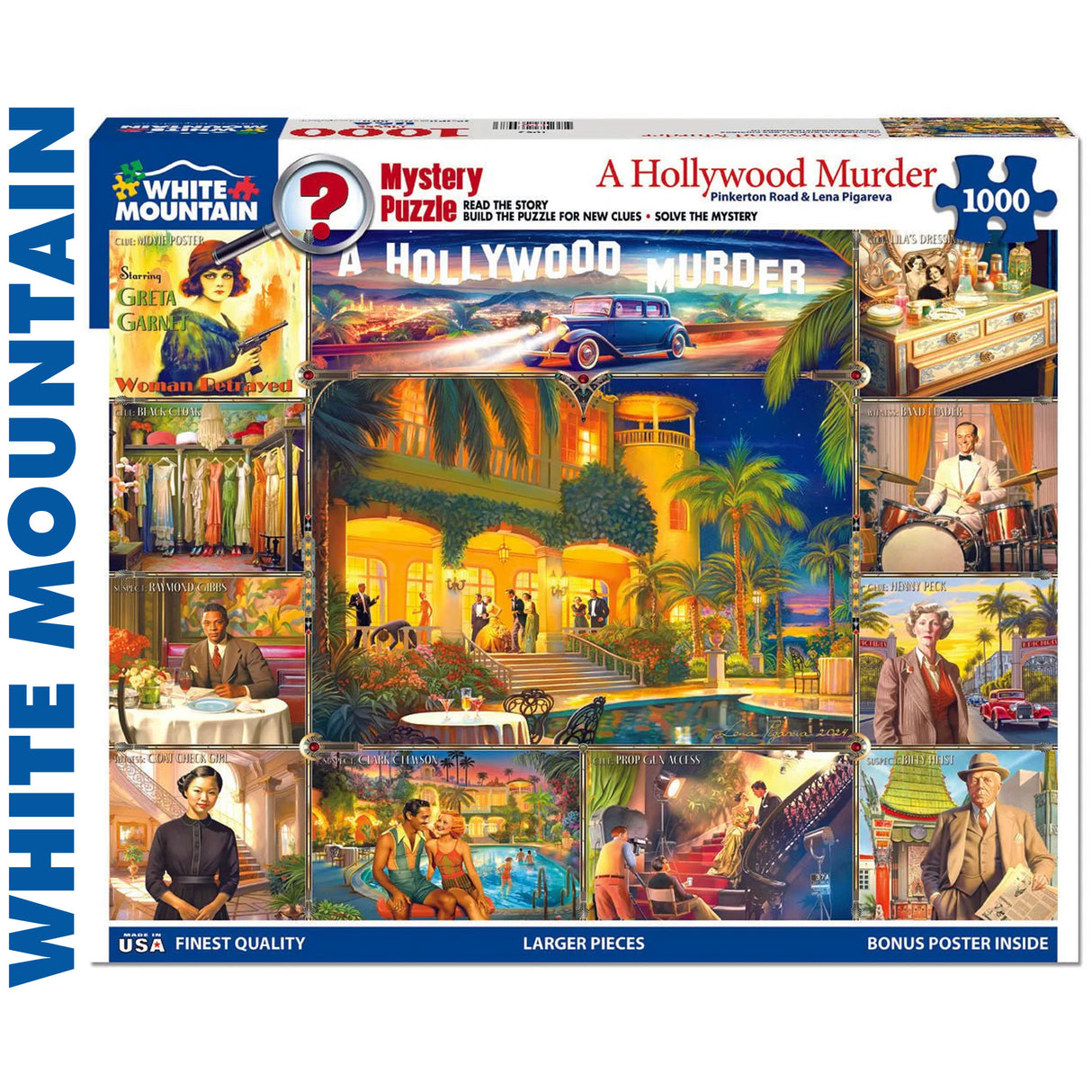 Hollywood Murder Mystery - 1000pc Puzzle | White Mountain | 1963pz