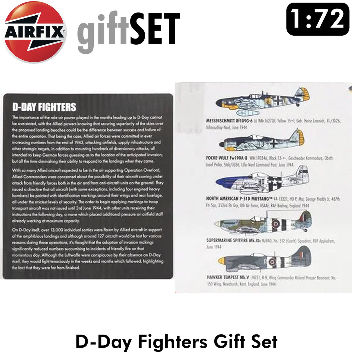 D-Day Fighters 5 plane Gift Set - Model Kit | Airfix | A50192