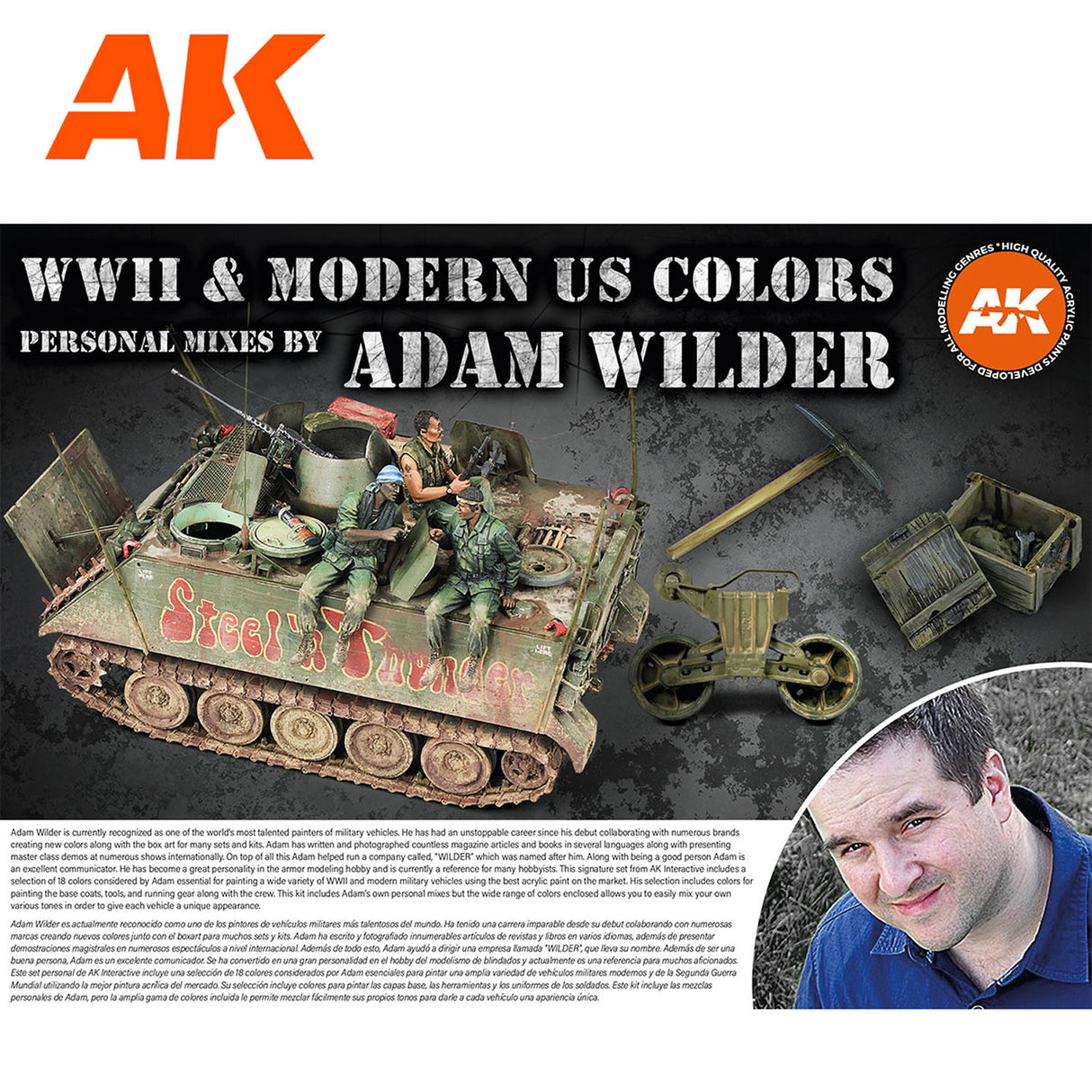 Adam Wilder - WWII & Modern US Colours - 3G Acrylic Paint x 18 | AK Interactive | AK11763