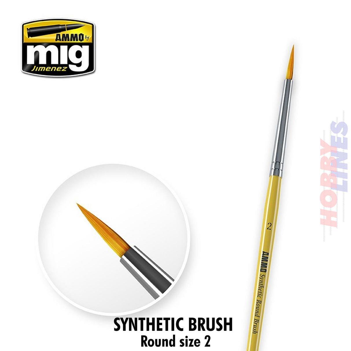 Synthetic Brush Round - 2 | Ammo by Mig Jimenez | MIG8614