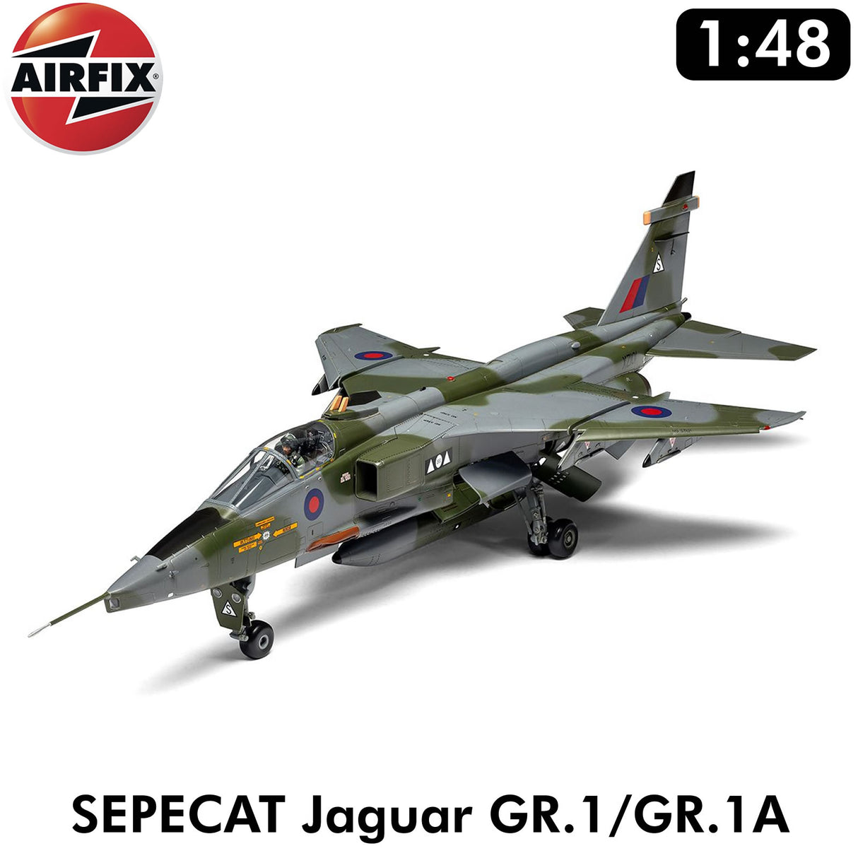 SEPECAT Jaguar GR.1/GR.1A Military Aircraft RAF France 1:48 kit | Airfix | A11010