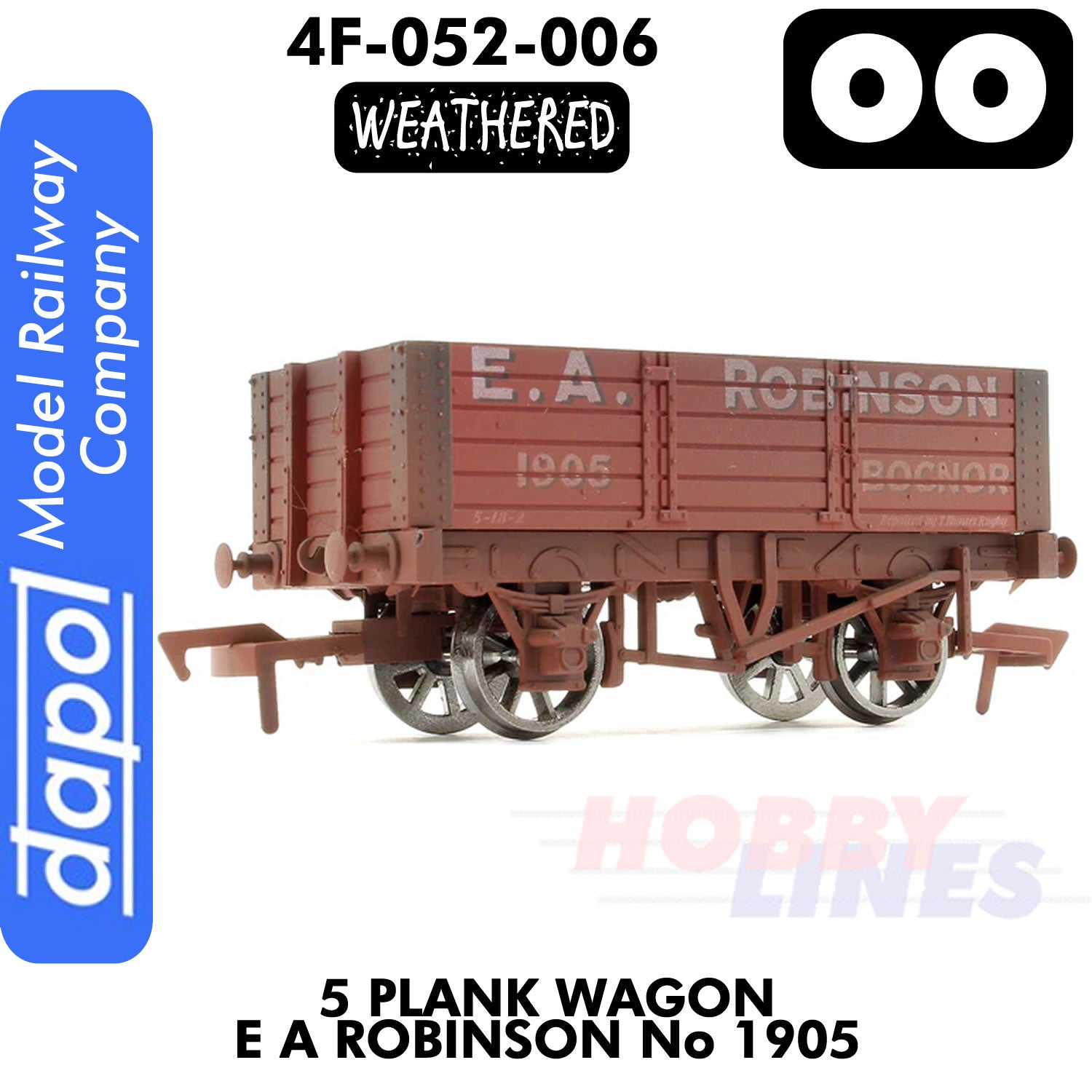 5 Plank Wagon E A Robinson No 1905 - Weathered  | Dapol | 4F-052-006