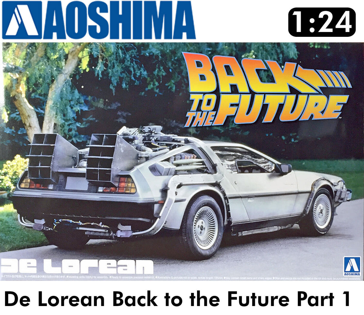 Delorean Back to the Future Part 1 De Lorean 1:24 scale model kit Aoshima 05916