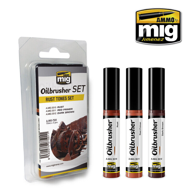 Oilbrusher Set - Rust Tones - 3x10ml | Ammo by Mig Jimenez | MIG7501