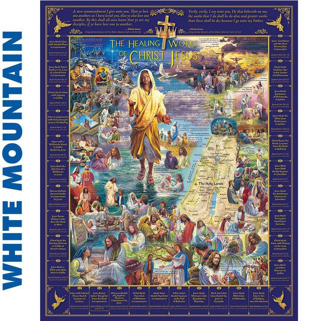 HEALINGS OF JESUS 1000 pc super deluxe Jigsaw Puzzle WHITE MOUNTAIN 1598
