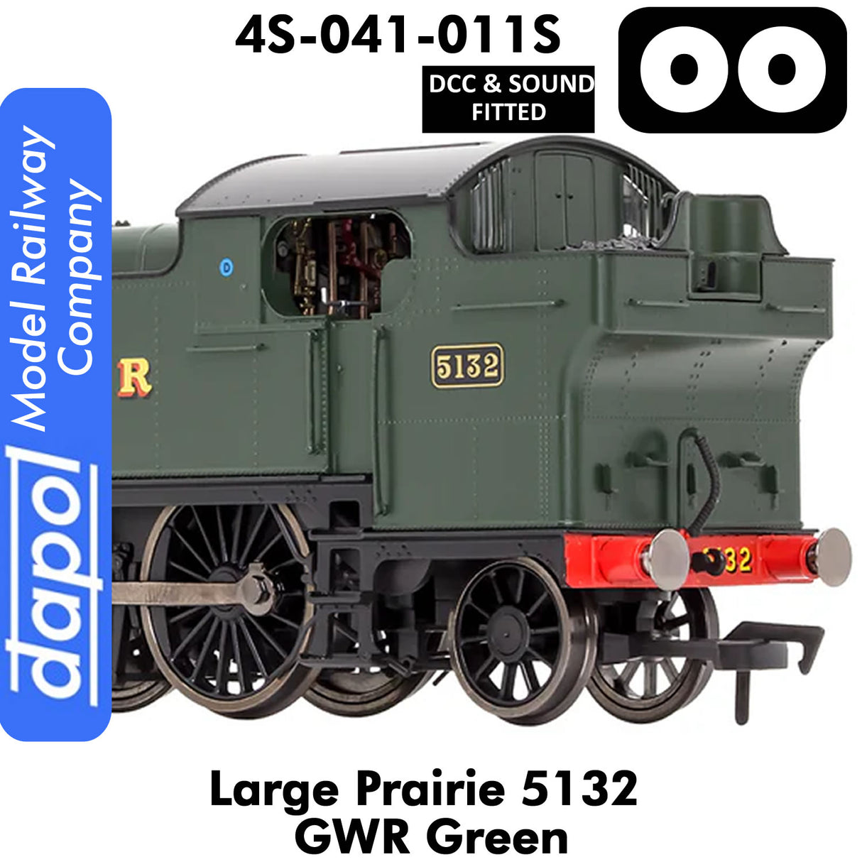 LARGE PRAIRIE 5132 GWR Green DCC & Sound Fitted Steam Locomotive |  Dapol | 4S-041-011S