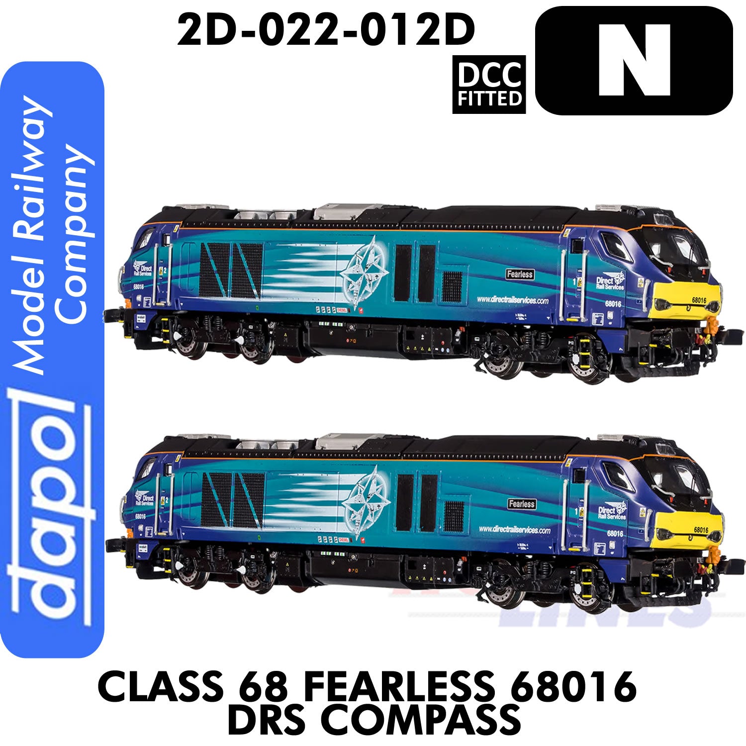 Class 68 Fearless 68016 DRS Compass - DCC Fitted | Dapol | 2D-022-012D