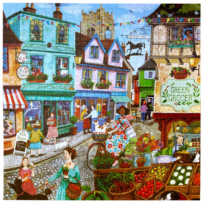 *HEAVILY DAMAGED BOX* - Village by the Sea - 1000pc Puzzle | eeBoo | PZT690