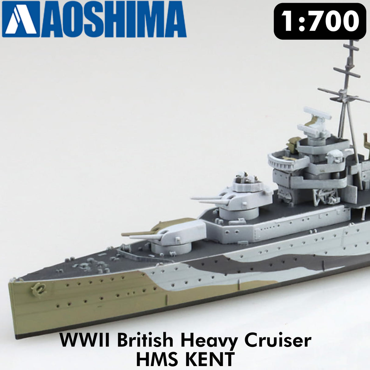 HMS KENT Bristish Heavy Cruiser WWII Waterline series 1:700 AOSHIMA 06739