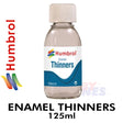 Humbrol ENAMEL THINNERS 125ml bottle brush airbrush AC7430