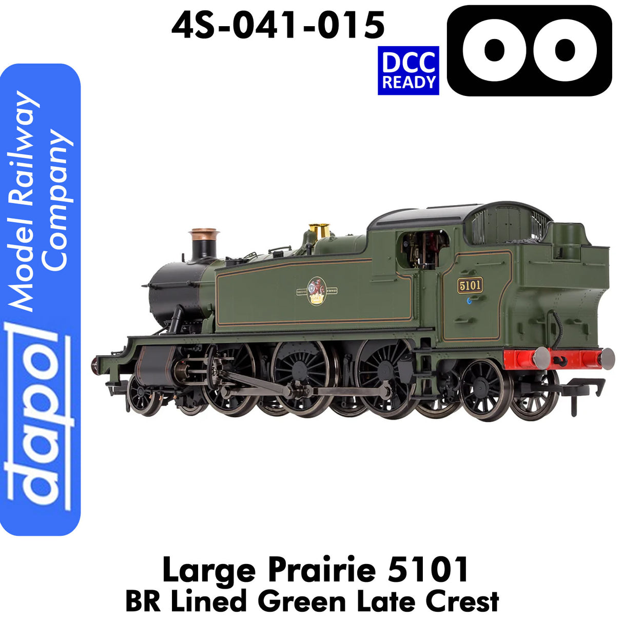 LARGE PRAIRIE 5101 BR Late Crest Steam Locomotive DCC Ready | Dapol | 4S-041-015