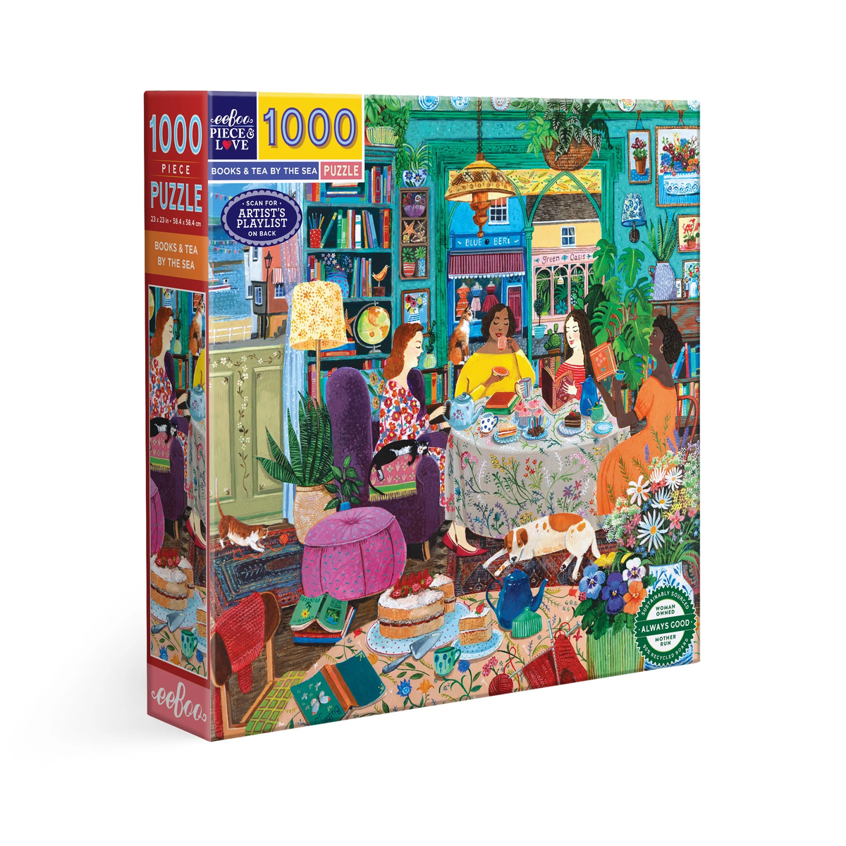 Books & Tea by the Sea - 1000pc Puzzle | eeBoo | PZT935