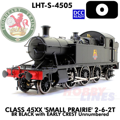 Class 45xx Small Prairie 2-6-2T - BR Black Early Crest Unnumbered - DCC Ready | Lionheart Trains | LHT-S-4505