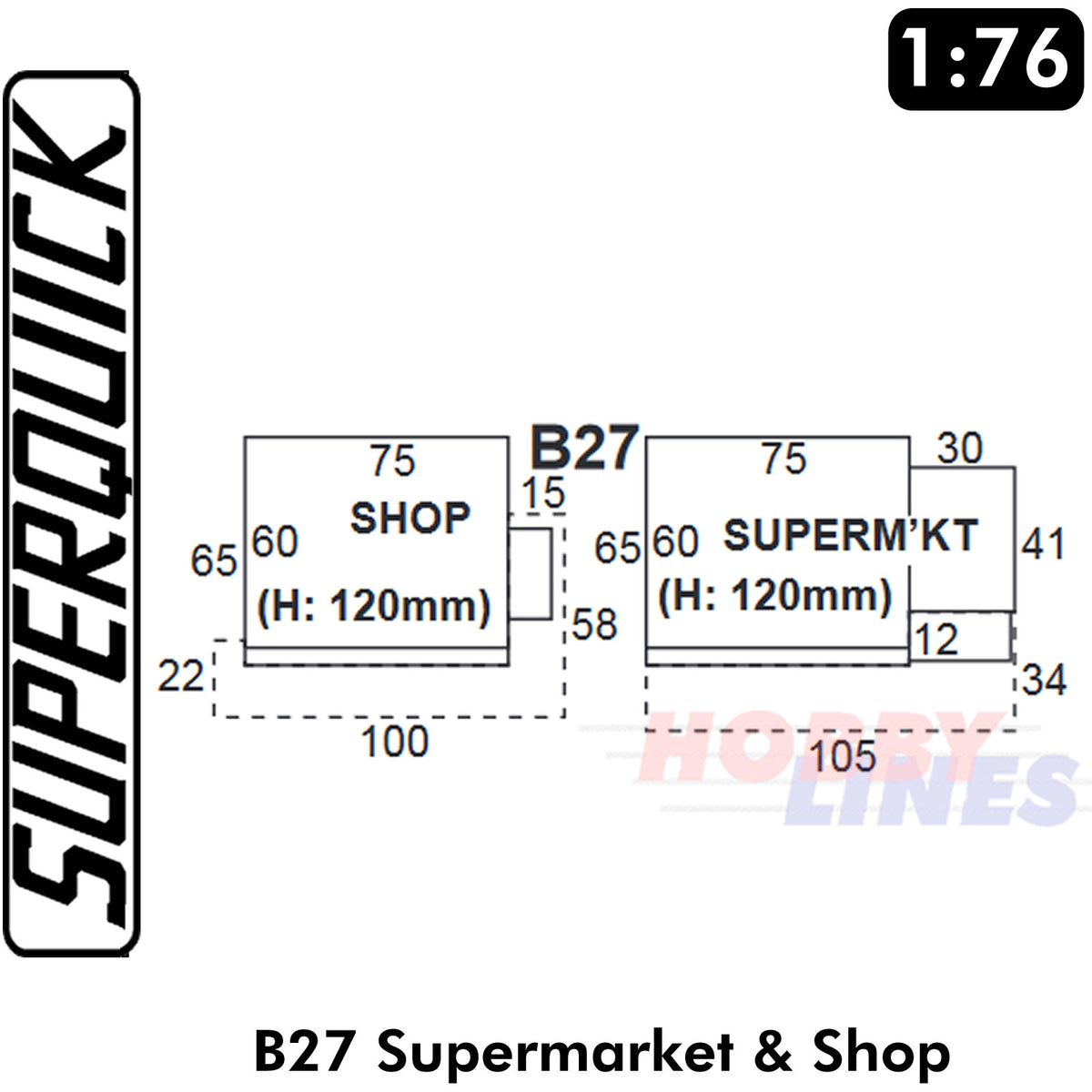 SUPERMARKET & SHOP 1:72 OO HO Gauge Railways Building Series B B27 SuperQuick