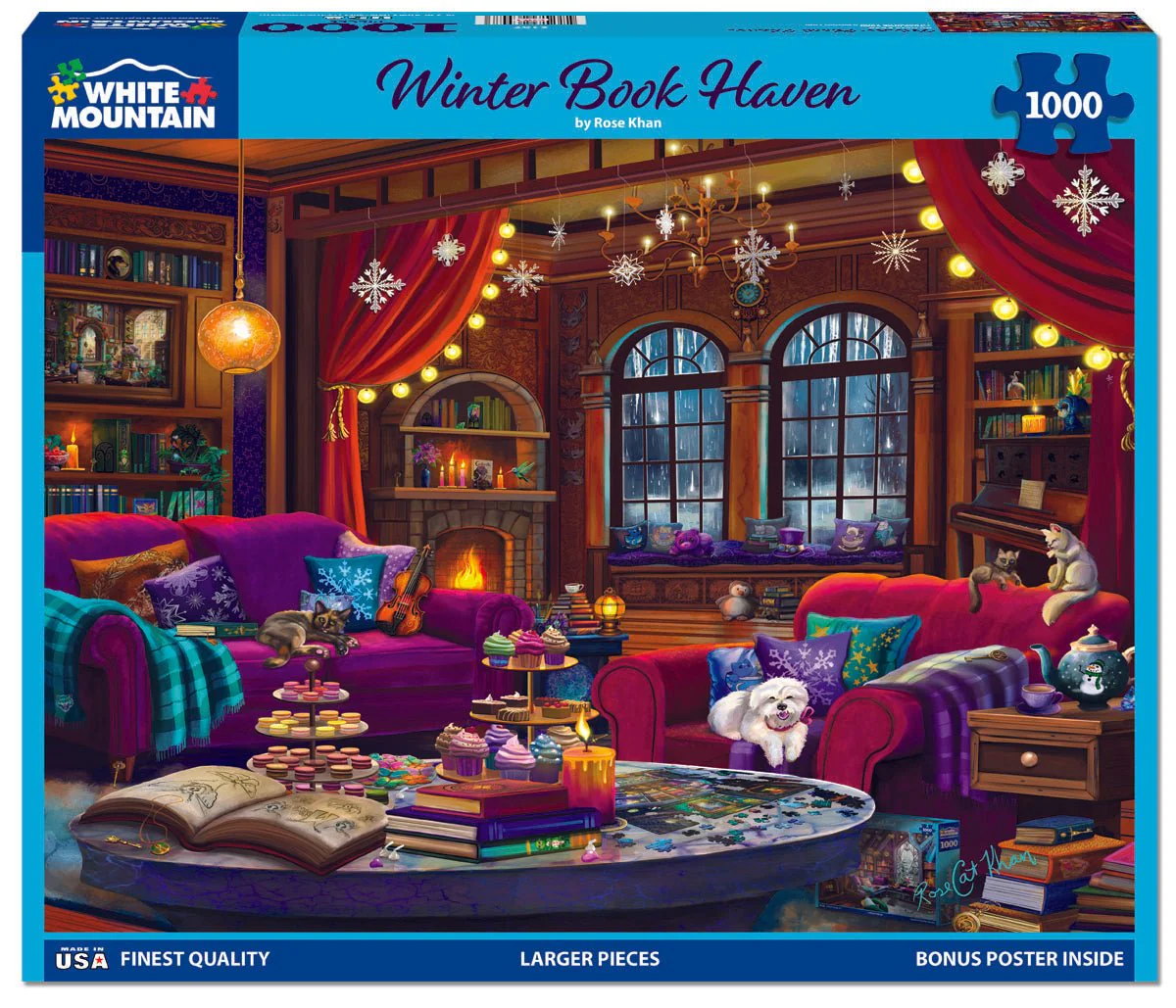 Winter Book Haven - 1000pc Puzzle | White Mountain | 2187pz