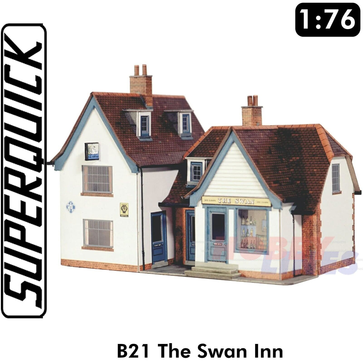 Pub SWANN INN 1:72 Scale OO HO Gauge Railways Building Series B B21 SuperQuick