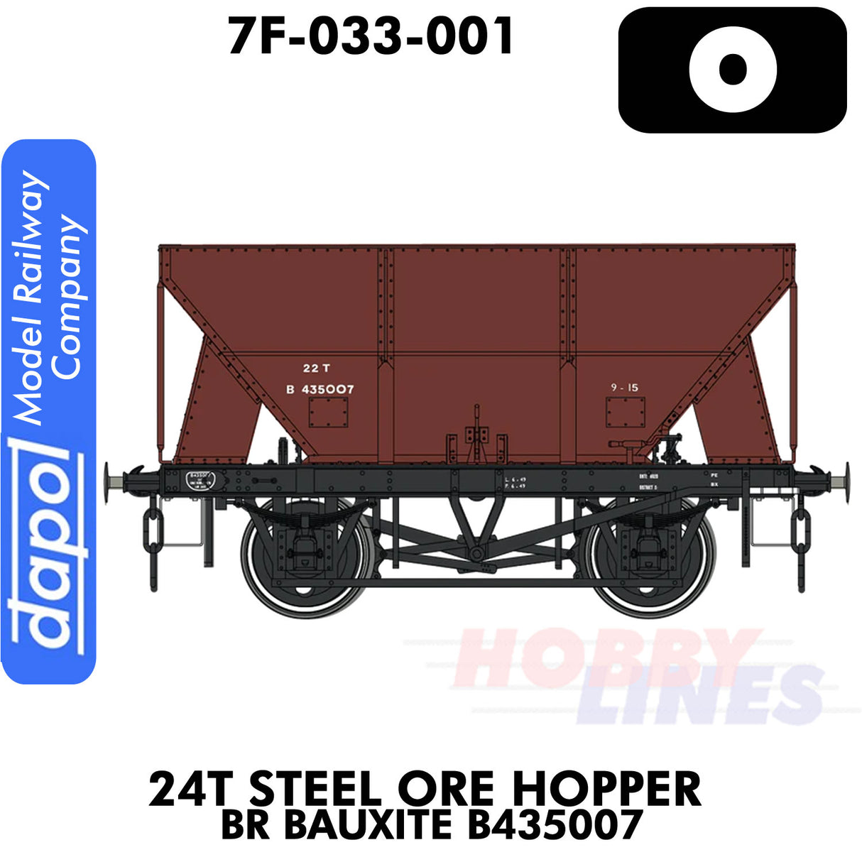 24T Steel Hopper BR Bauxite - B435007 | Dapol | 7F-033-001