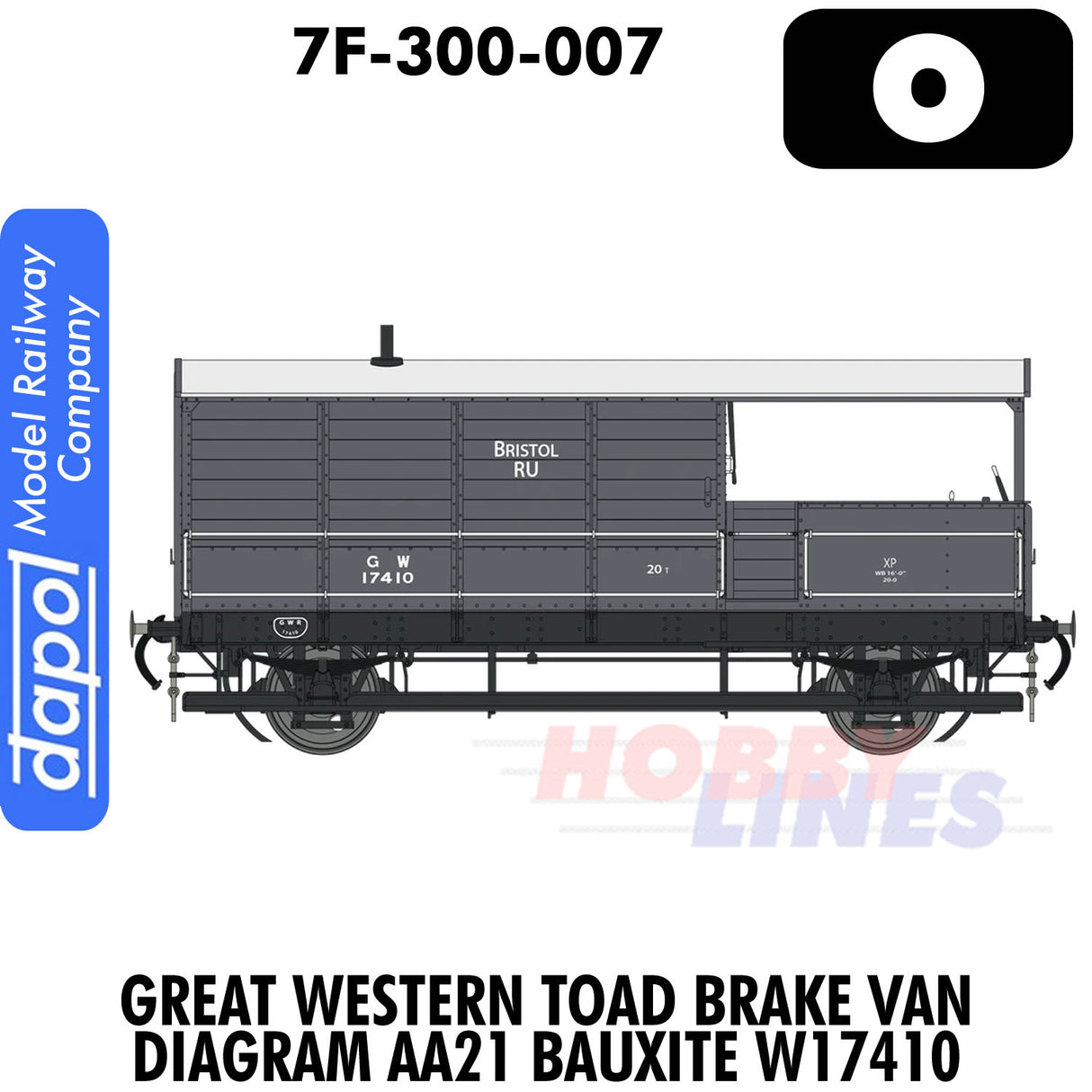 Great Western Railway Toad Brake Van - Grey - 17410 | Dapol 7F-300-007