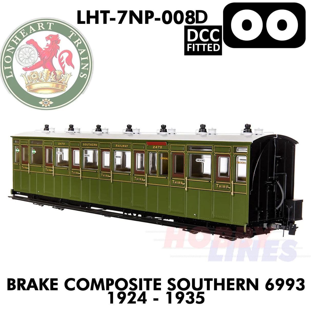 Brake Composite Southern - 6993 1924- 1935 - DCC - OO | Lionheart Trains | LHT-7NP-008D