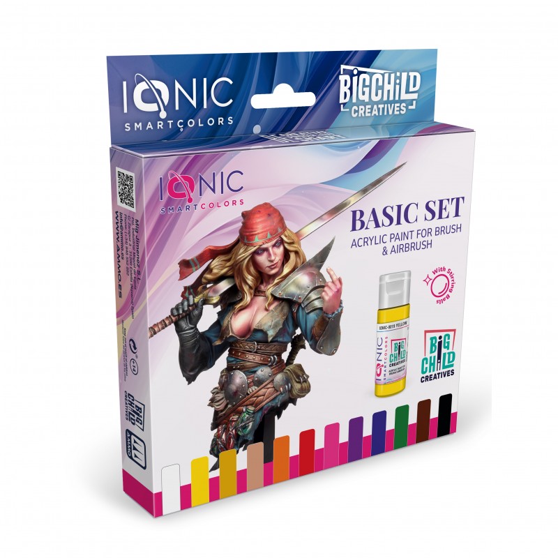 IONIC BASIC SET Colours Acrylic Paint - 12 jars 20ml | Ionic | IONIC0500
