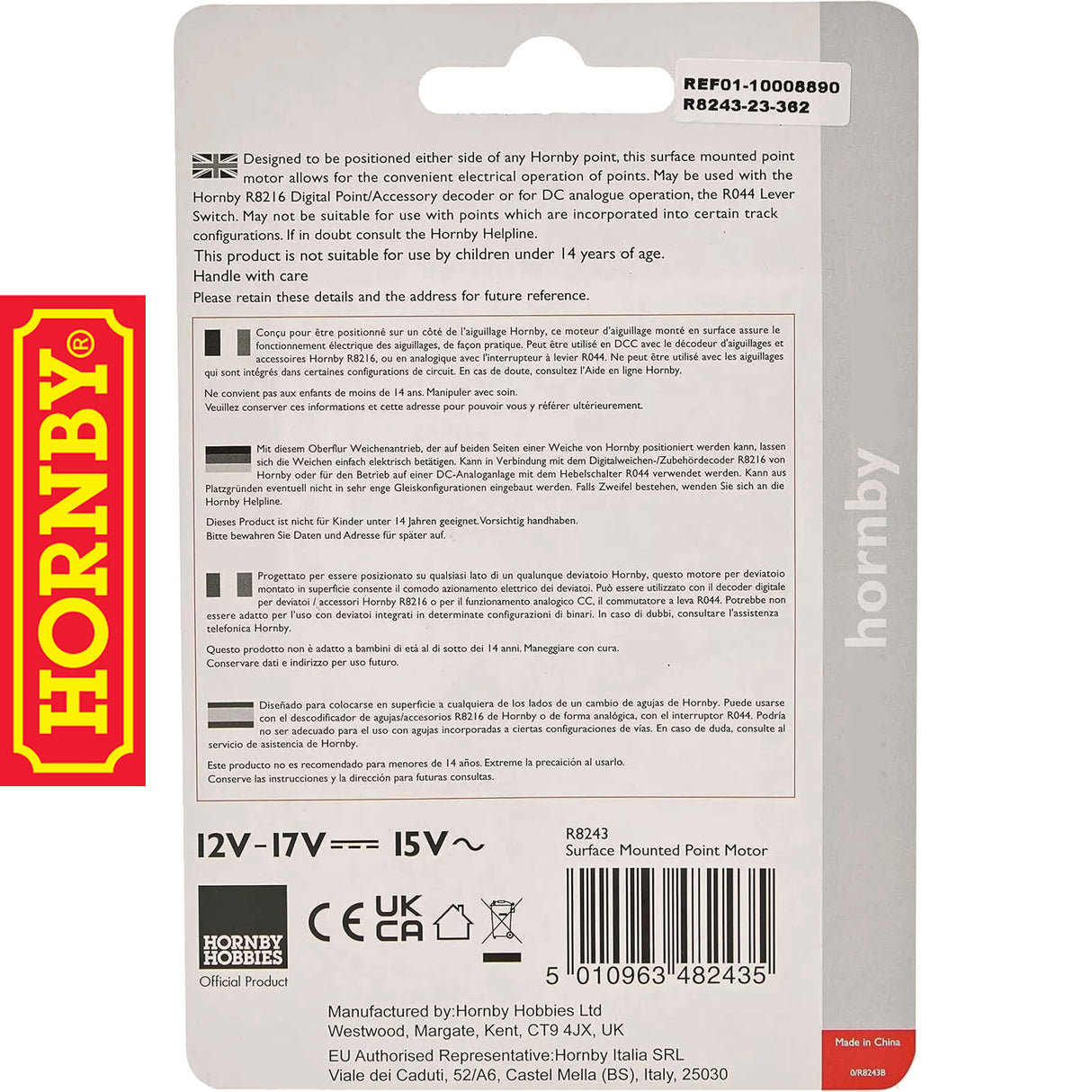 Hornby SURFACE POINT MOTOR R8243 OO gauge 1:76 Model Railway track