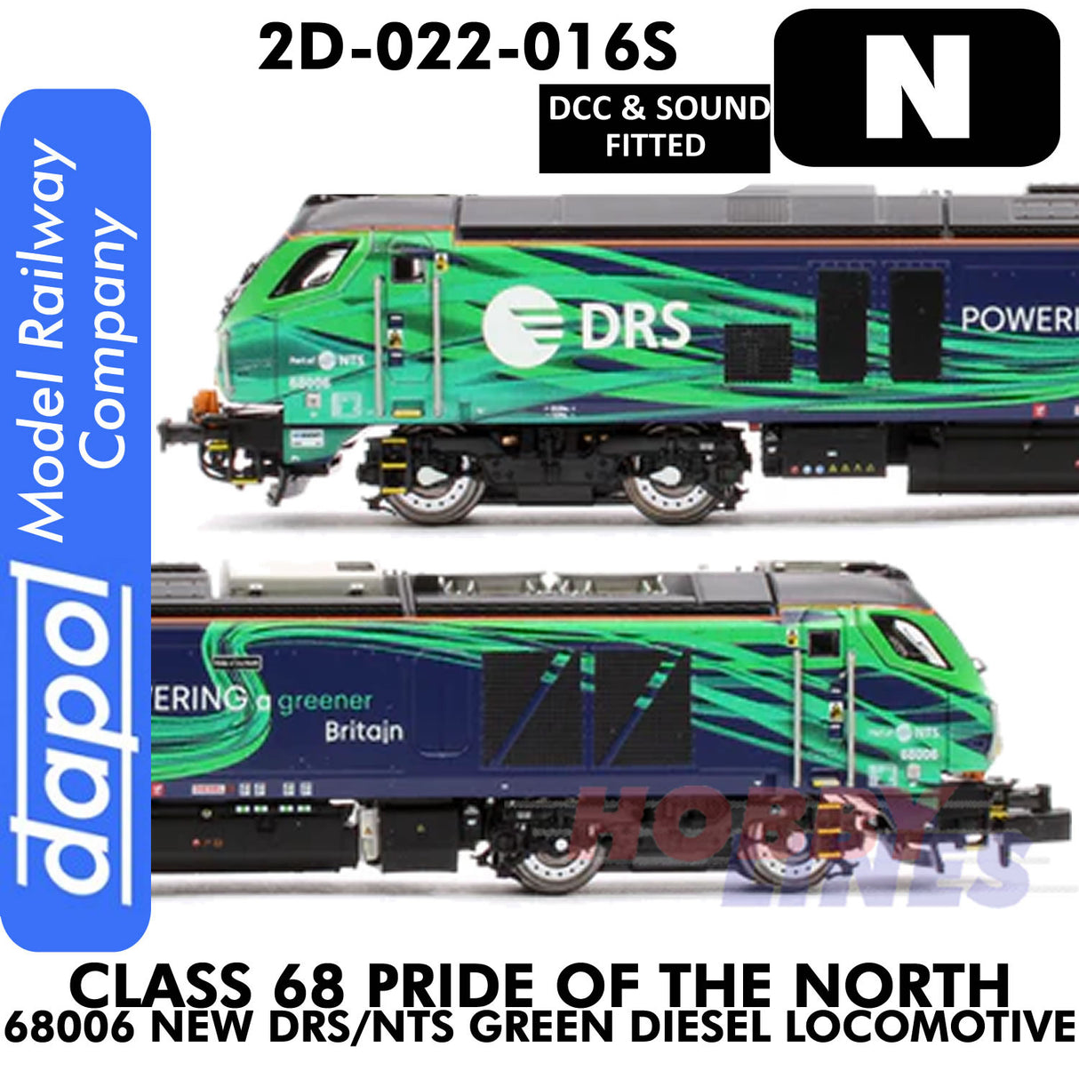 Class 68 Pride of the North 68006 New DRS - DCC & Sound | Dapol | 2D-022-016S