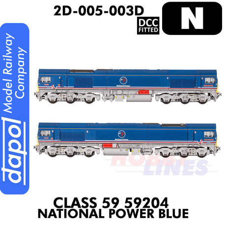Class 59 59204 National Power Blue - DCC Fitted | Dapol | 2D-005-003D